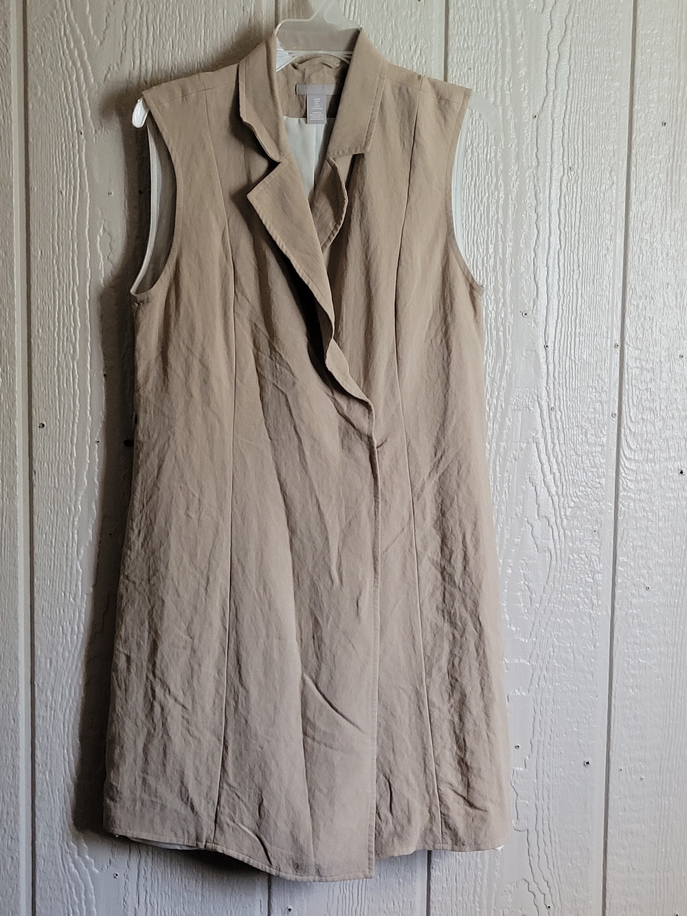 H&M Beige Sleeveless Long Tunic Vest